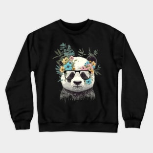 Panda and flowers Crewneck Sweatshirt